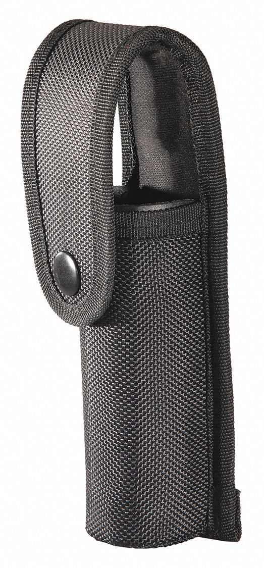 FLASHLIGHT HOLSTER, BLACK, 10 1/8 X 1 39/64 X 10 1/8 IN, NYLON