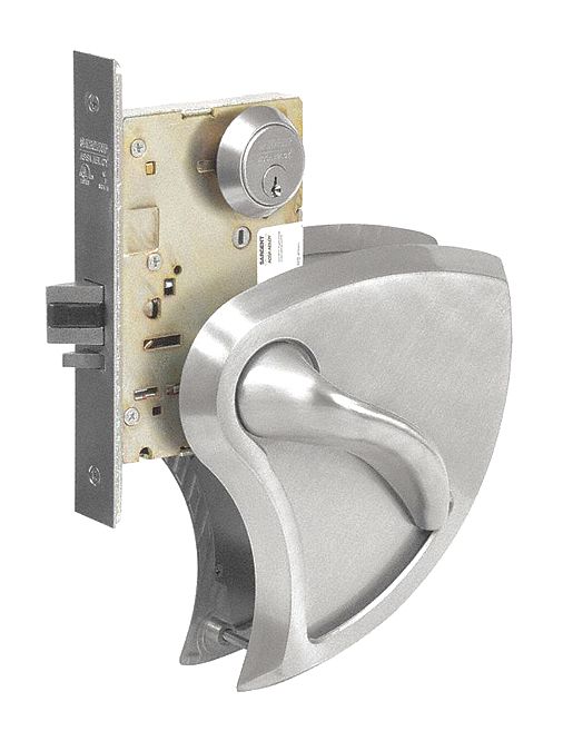 Door Lockset: Storeroom Lever Locksets, Stainless Steel, ADA Compliant, Ligature-Resistant