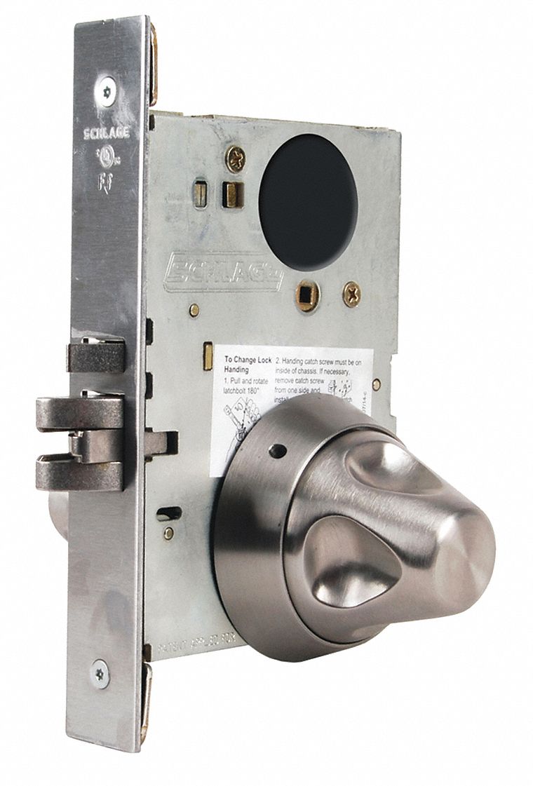 SCHLAGE, Storeroom Knob Locksets, Stainless Steel, Door Lockset