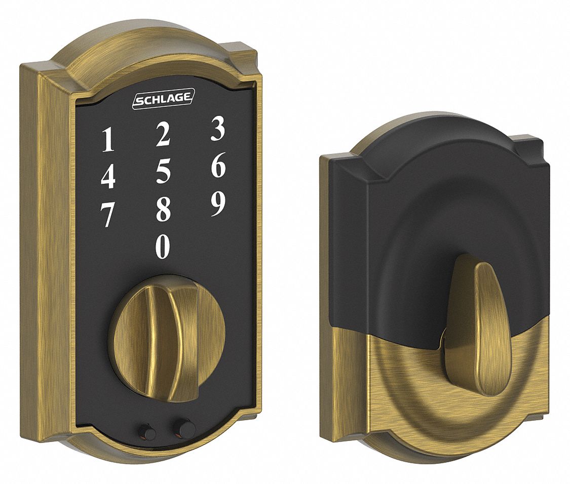 SCHLAGE RESIDENTIAL Electronic Lock, 23/8 in to 23/4 in Backset
