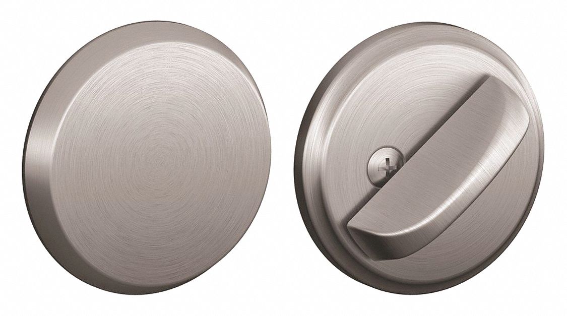 SCHLAGE RESIDENTIAL, 1, Satin Chrome, OneSided Deadbolt Thumbturn
