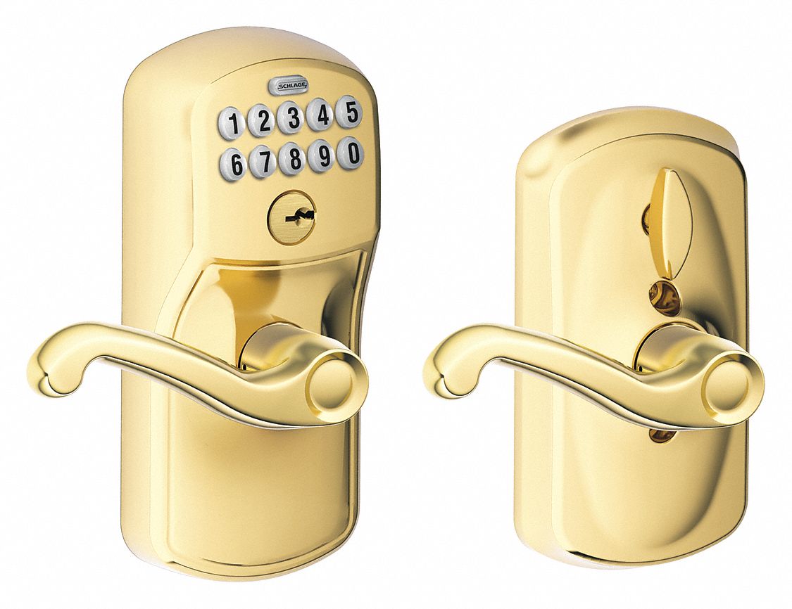 Electronic Keyless Lock: Keypad, Brass