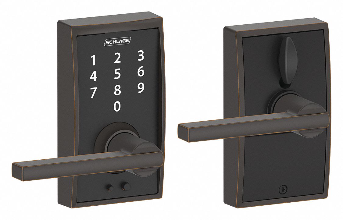 Electronic Lock, Lever, Antique Bronze