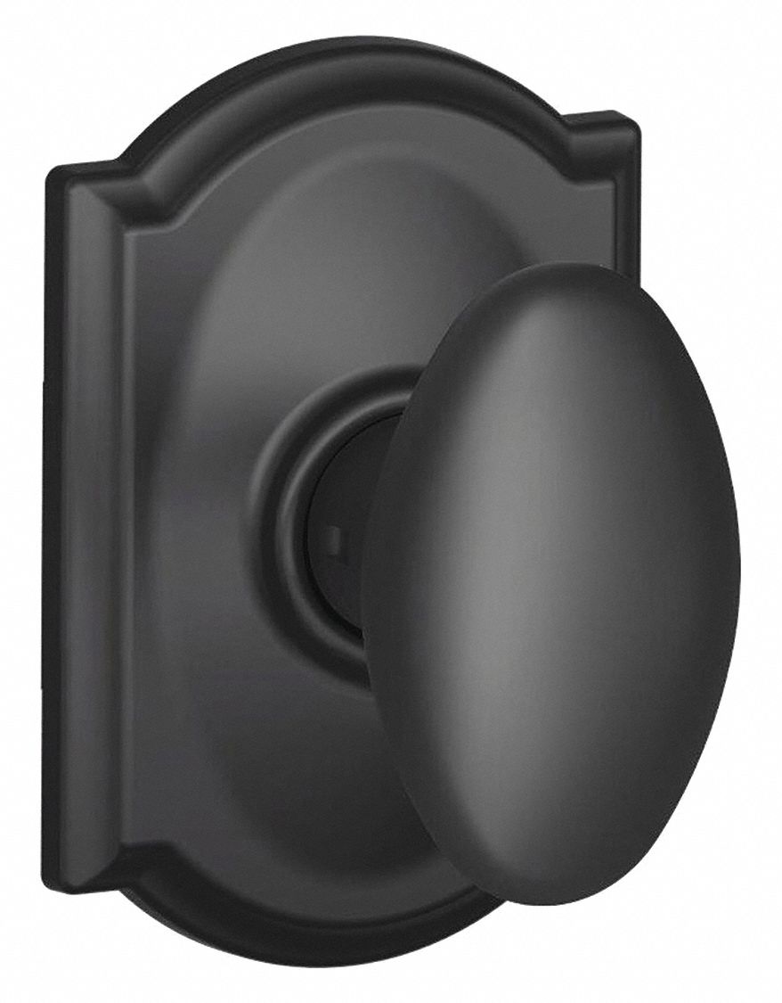 Door Lockset: Passage Knob Locksets, Black