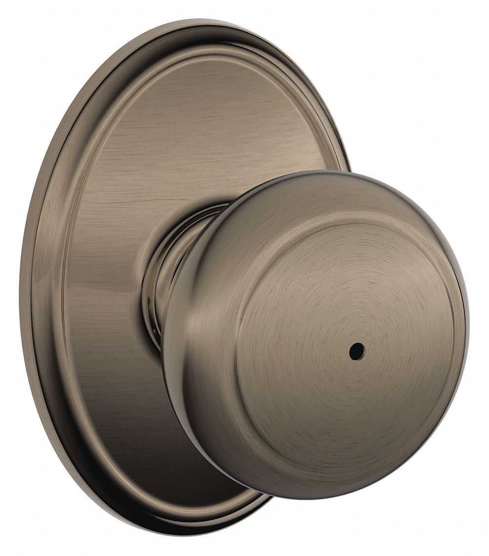 SCHLAGE RESIDENTIAL, Privacy Knob Locksets, Nickel, Door Lockset