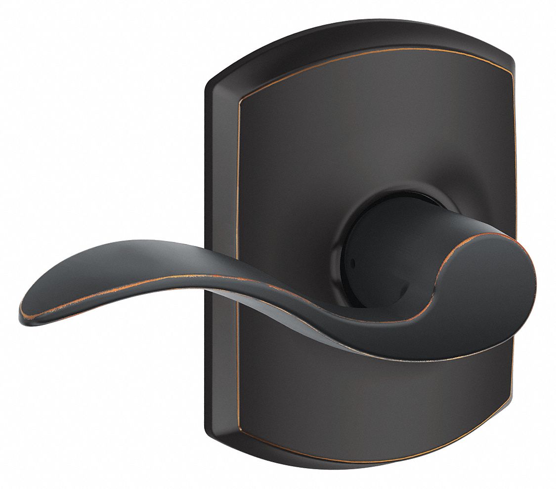 Door Lockset: Passage Lever Locksets, Bronze, ADA Compliant