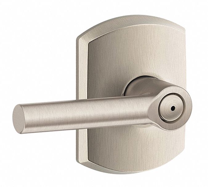 Door Lockset: Passage Lever Locksets, Nickel, ADA Compliant