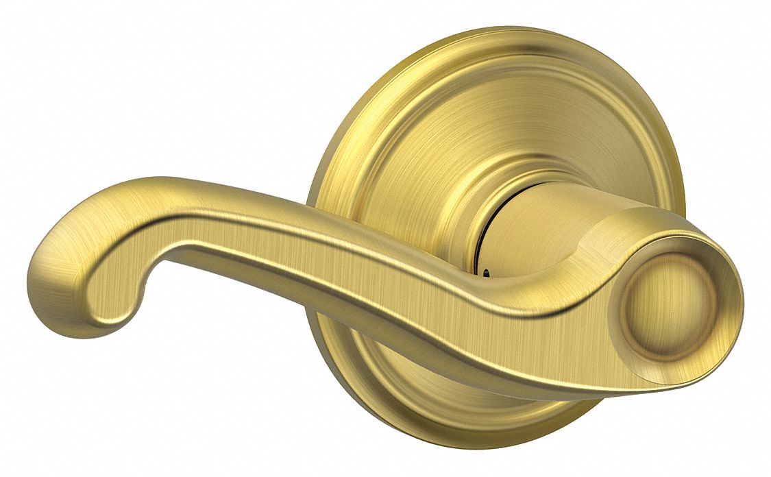 Door Lockset: Passage Lever Locksets, Brass, ADA Compliant