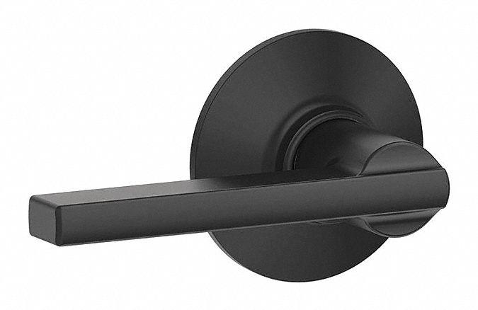 Door Lockset: Passage Lever Locksets, Black, ADA Compliant