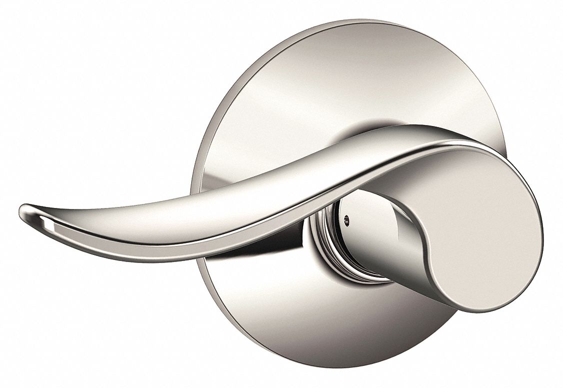 Door Lockset: Passage Lever Locksets, Nickel, ADA Compliant