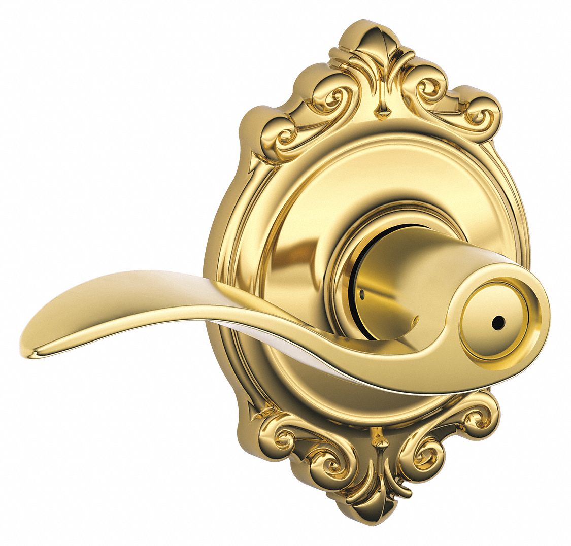 Door Lockset: Privacy Lever Locksets, Brass, ADA Compliant