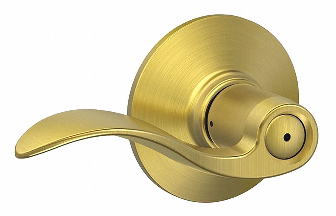 Door Lockset: Privacy Lever Locksets, Brass, ADA Compliant