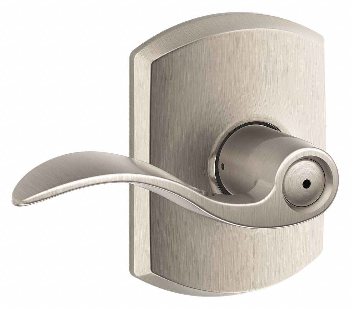 Schlage Lock Accent Privacy Leverset, Satin Nickel