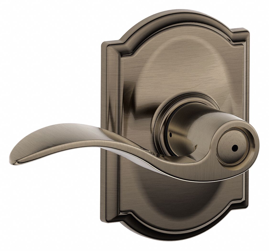 Door Lockset: Privacy Lever Locksets, Nickel, ADA Compliant