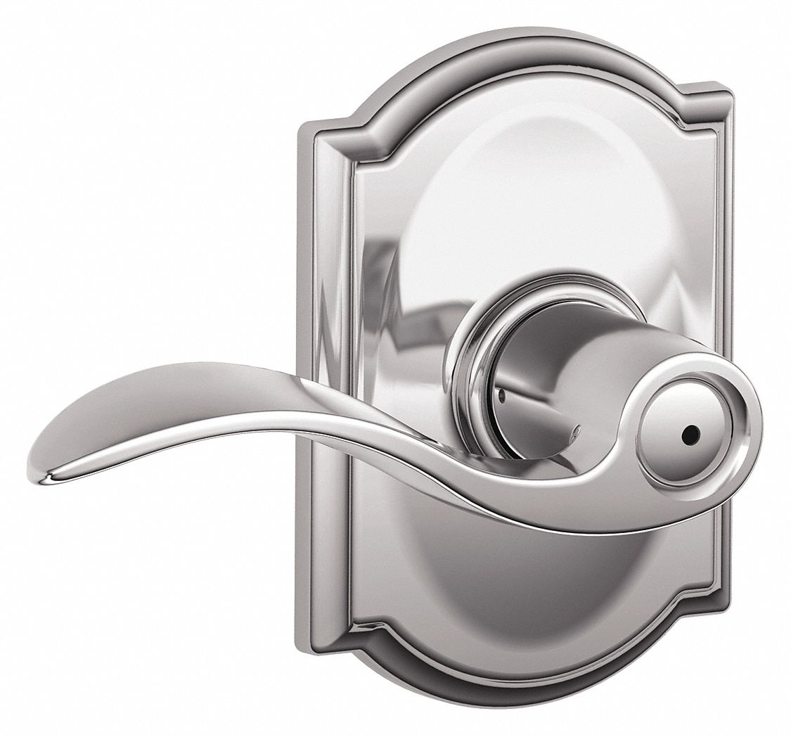 Door Lockset: Privacy Lever Locksets, Chrome, ADA Compliant