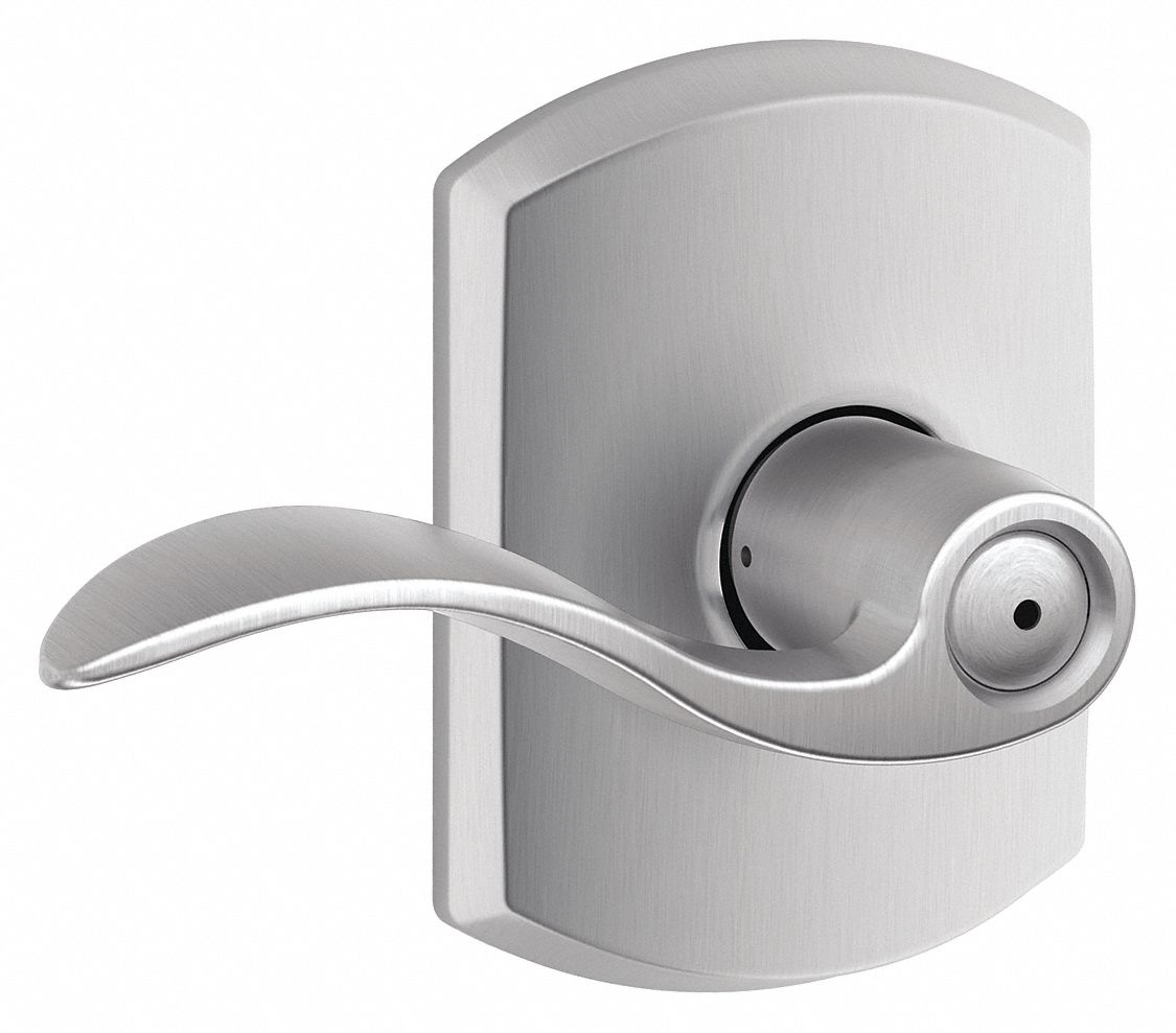 Door Lockset: Privacy Lever Locksets, Chrome, ADA Compliant