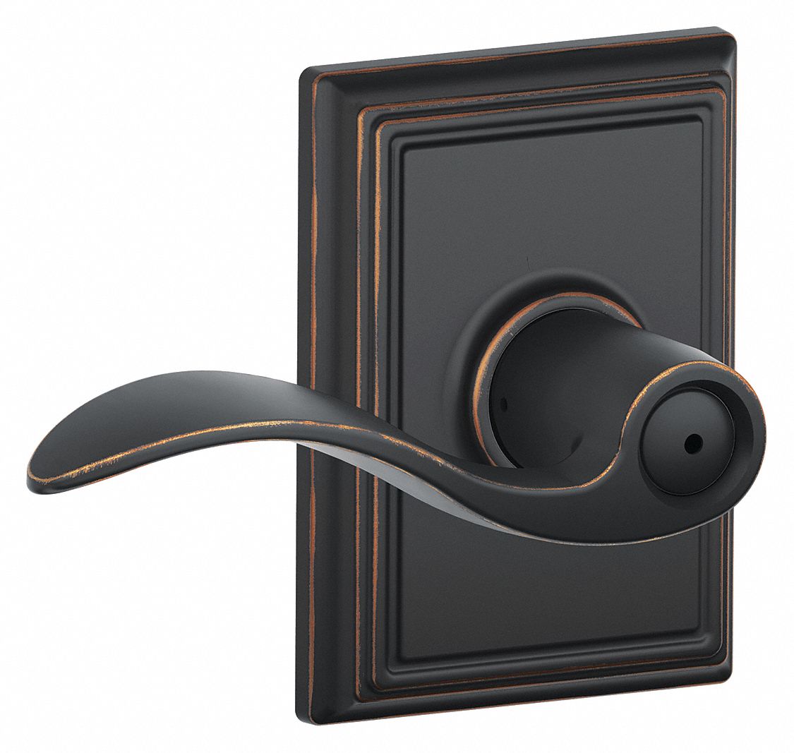 Door Lockset: Privacy Lever Locksets, Bronze, ADA Compliant