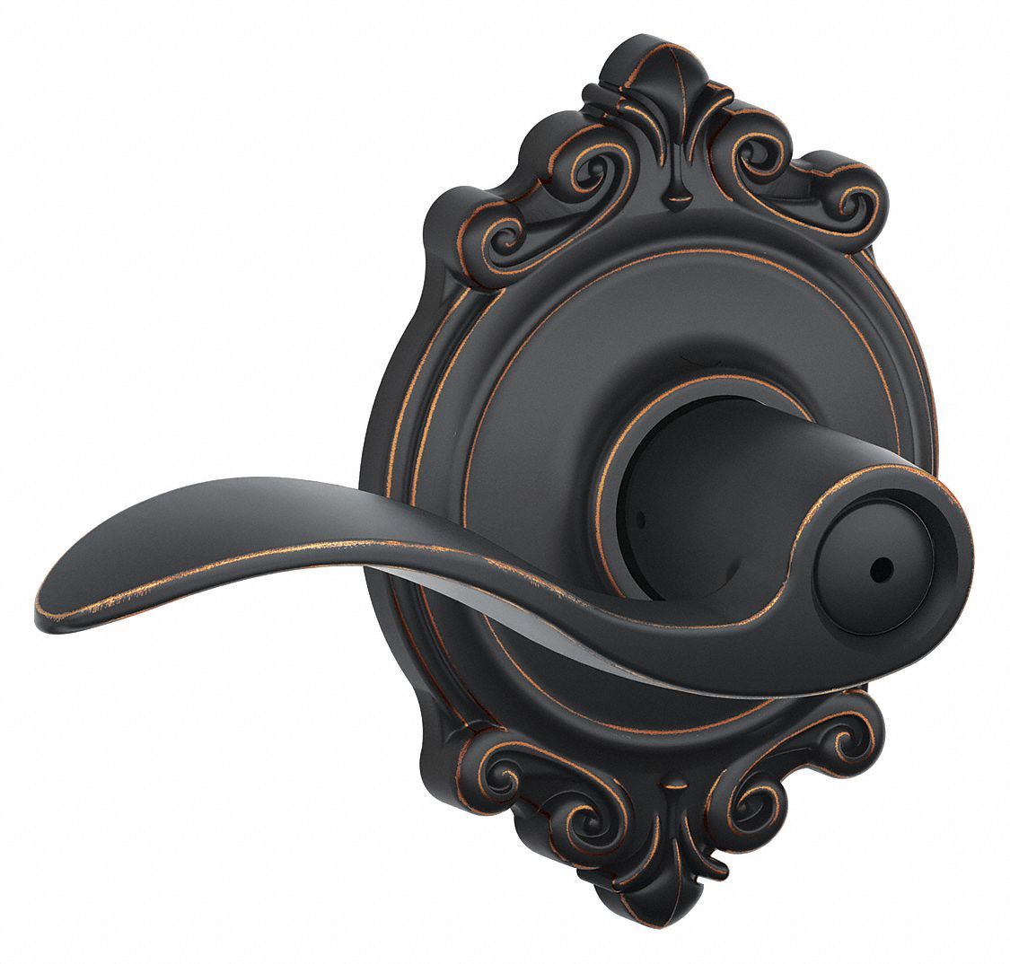 Door Lockset: Privacy Lever Locksets, Bronze, ADA Compliant