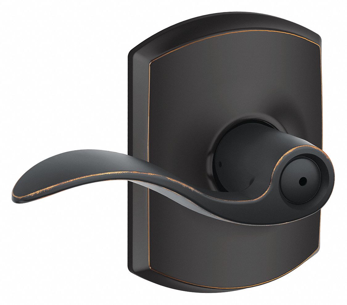 Door Lockset: Privacy Lever Locksets, Bronze, ADA Compliant