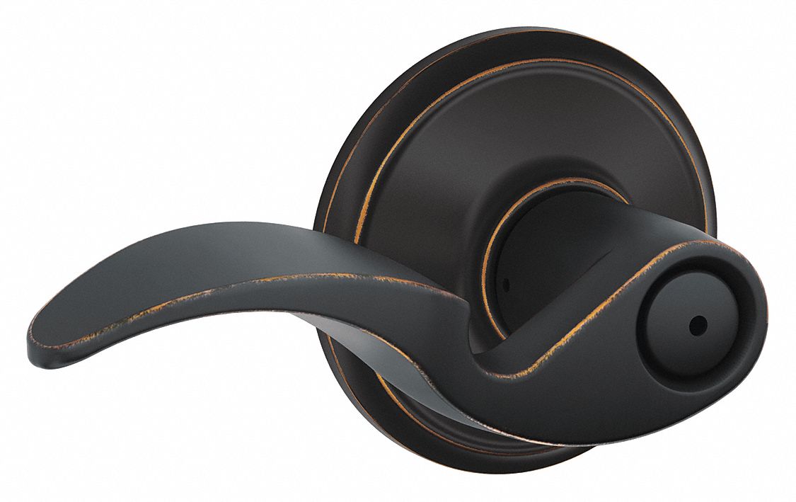 Door Lockset: Privacy Lever Locksets, Bronze, ADA Compliant