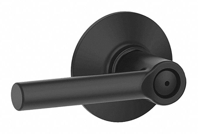 Door Lockset: Privacy Lever Locksets, Black, ADA Compliant