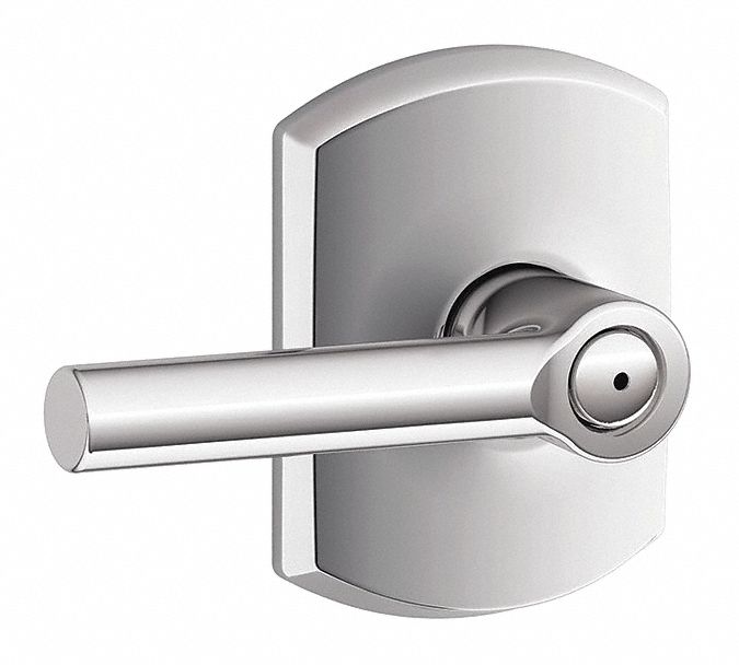 Door Lockset: Privacy Lever Locksets, Chrome, ADA Compliant