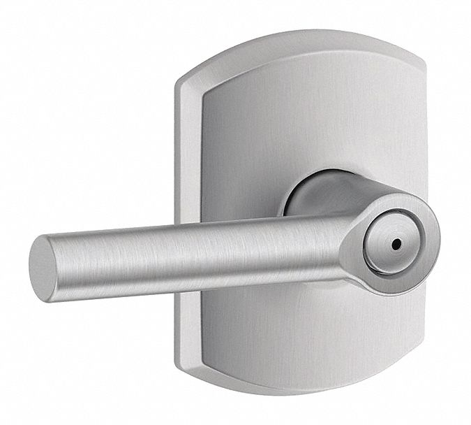 Door Lockset: Privacy Lever Locksets, Chrome, ADA Compliant