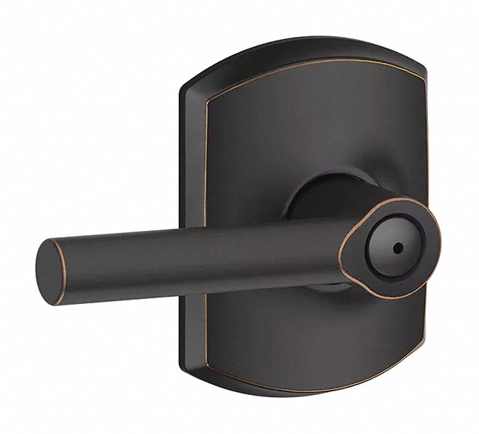 Door Lockset: Privacy Lever Locksets, Bronze, ADA Compliant