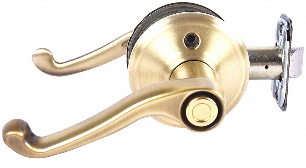 Door Lockset: Privacy Lever Locksets, Brass, ADA Compliant