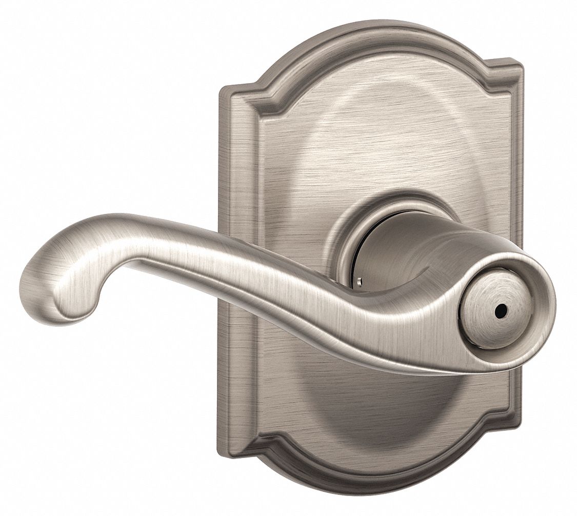 Door Lockset: Privacy Lever Locksets, Nickel, ADA Compliant
