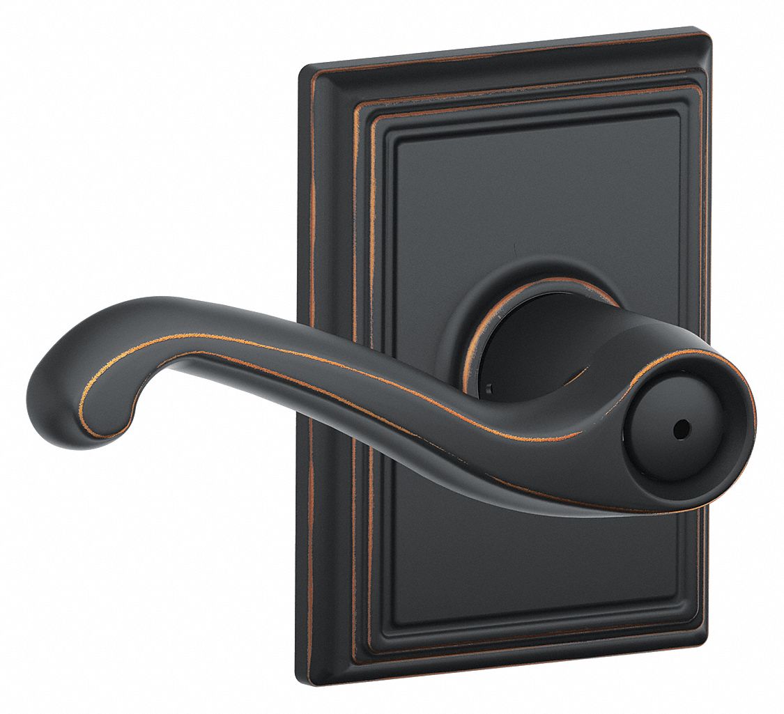 Door Lockset: Privacy Lever Locksets, Bronze, ADA Compliant