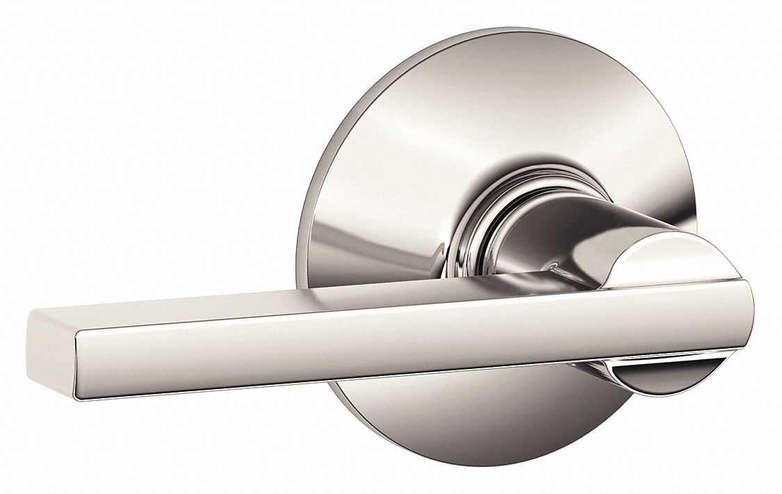 Door Lockset: Privacy Lever Locksets, Nickel, ADA Compliant