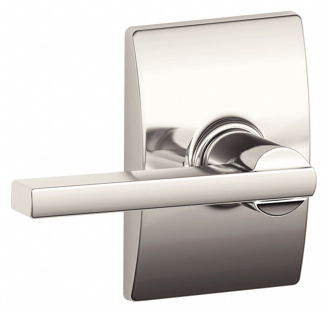 Door Lockset: Privacy Lever Locksets, Nickel, ADA Compliant