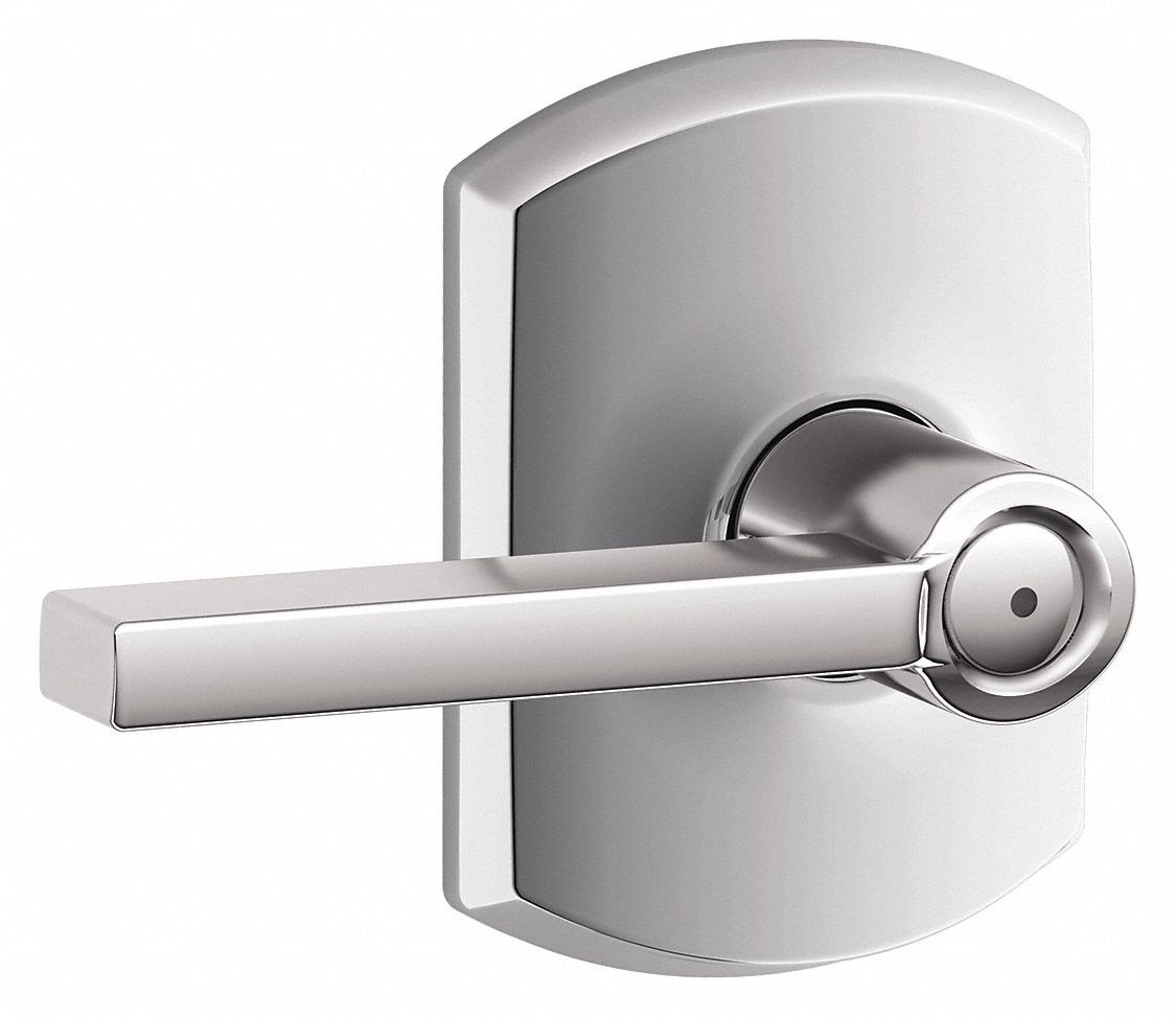 Door Lockset: Privacy Lever Locksets, Chrome, ADA Compliant