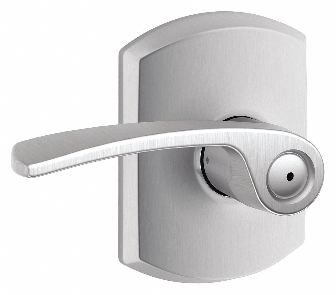 Door Lockset: Privacy Lever Locksets, Chrome, ADA Compliant