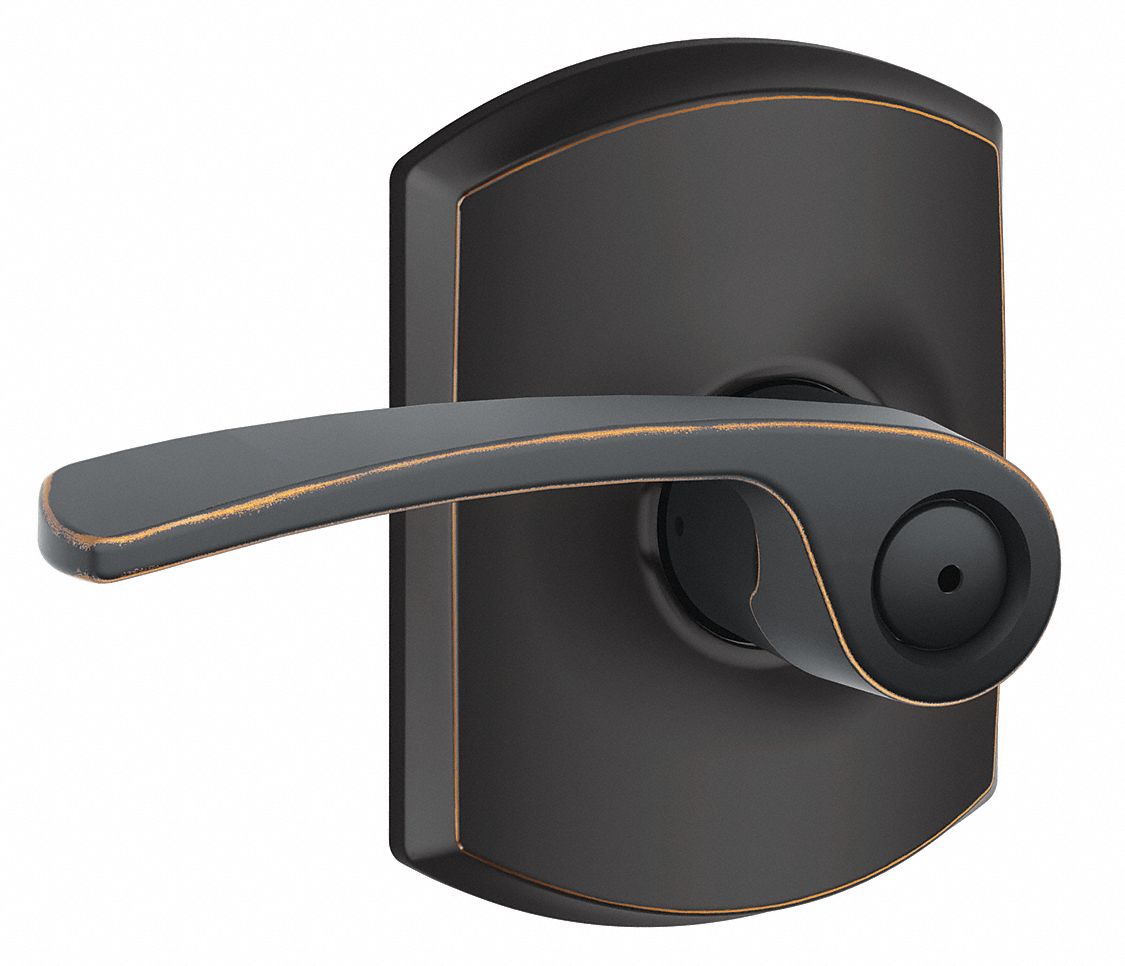 Door Lockset: Privacy Lever Locksets, Bronze, ADA Compliant