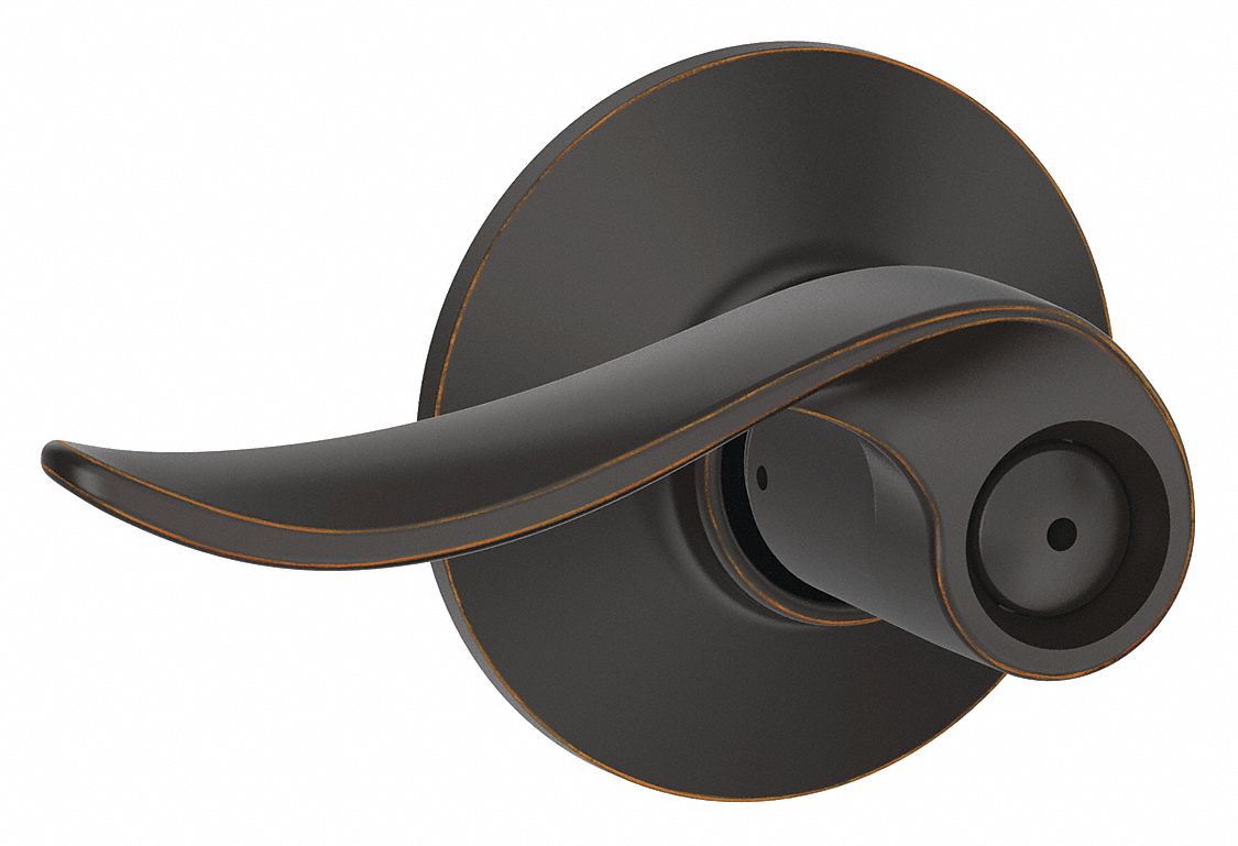 Door Lockset: Privacy Lever Locksets, Bronze, ADA Compliant