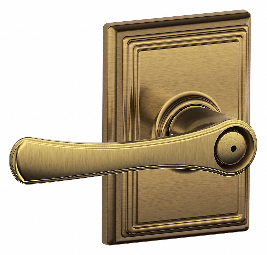 Door Lockset: Privacy Lever Locksets, Brass, ADA Compliant