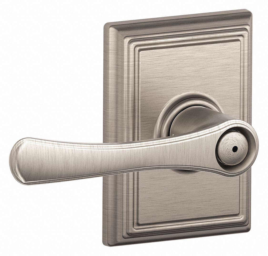 Door Lockset: Privacy Lever Locksets, Nickel, ADA Compliant