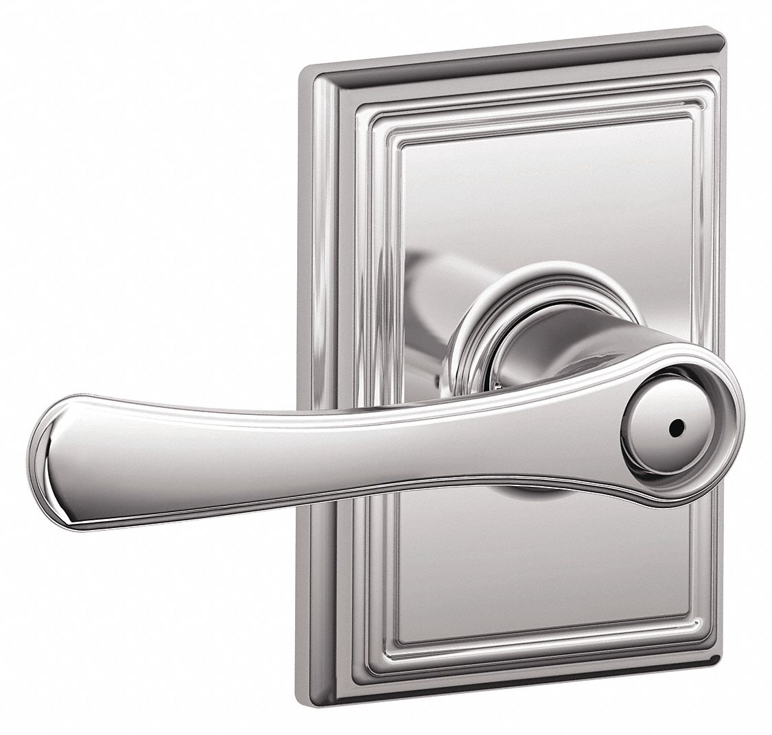 Door Lockset: Privacy Lever Locksets, Chrome, ADA Compliant