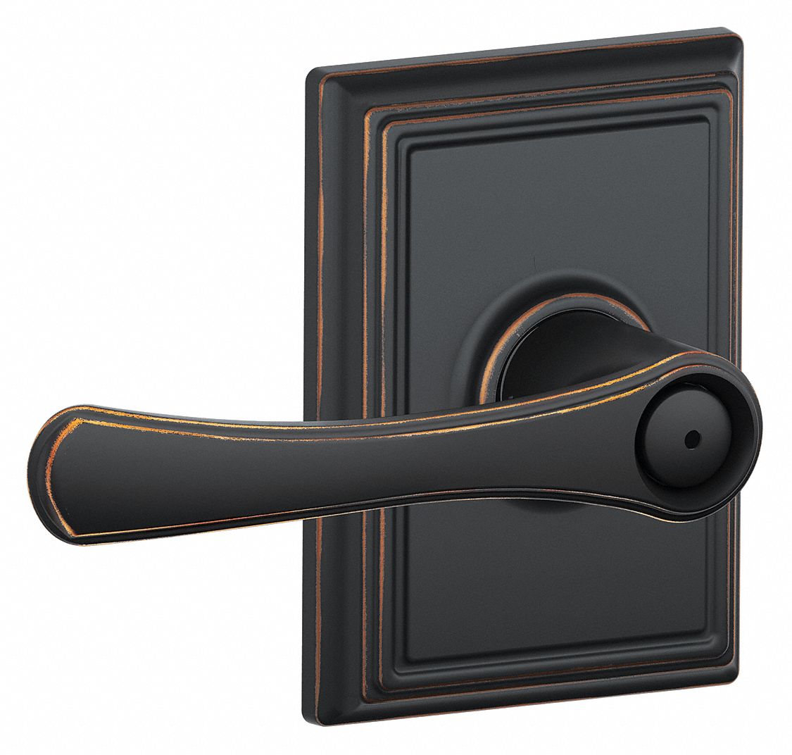 Door Lockset: Privacy Lever Locksets, Bronze, ADA Compliant