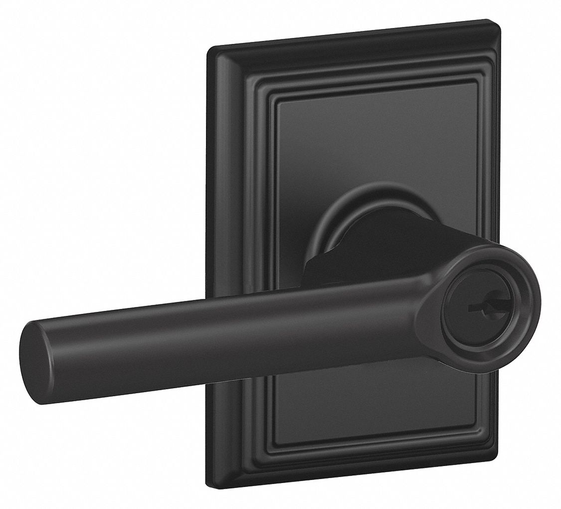 Door Lockset: Office Lever Locksets, Black