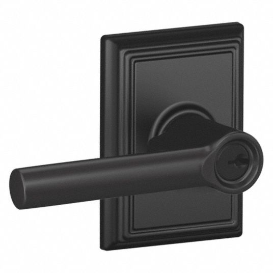 SCHLAGE RESIDENTIAL, Office Lever Locksets, Black, Door Lockset ...