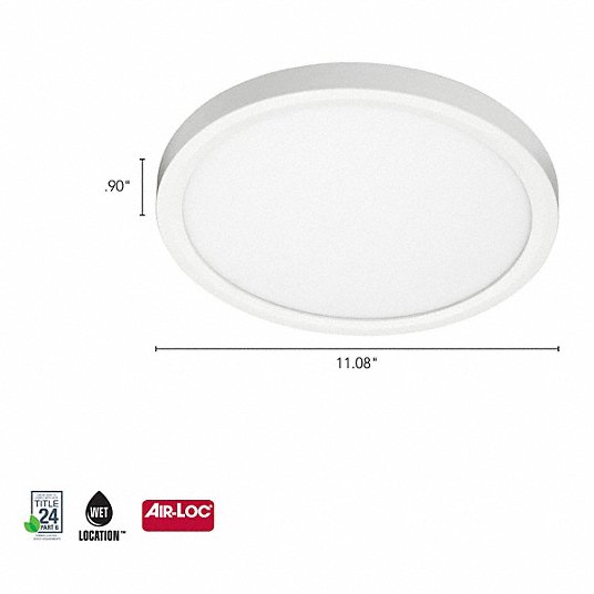 Chinese cabbage next Bad factor JUNO LIGHTING LED Surface Mount Fixture: 11 in Nominal Size, 4000K, 1,300  lm Light Output, 20 W Max Fixture Watt - 457L56|JSF 11IN 13LM 40K 90CRI  MVOLT ZT WH M6 - Grainger
