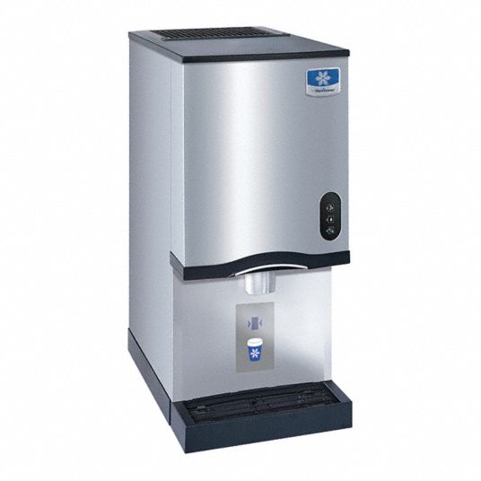 Ice and Water Dispenser: Air Cooled, Nugget Cube Type, 315 lb Ice  Production per Day, Silver