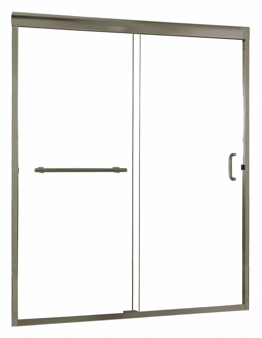 Foremost, 72 in Overall Ht, Shower Door 458L97MRSS6072CLBN Grainger