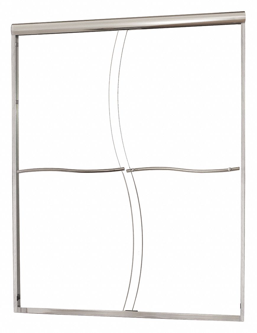 Shower Door Polished S-Cut Slid 72 in