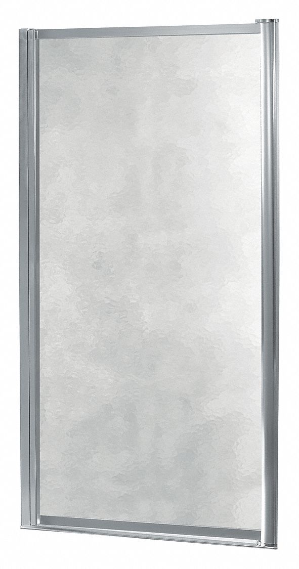 Shower Door: 23 in Min. Door Wd, 25 in Max. Door Wd, 65 in Overall Ht, 3/16 in Glass Thick