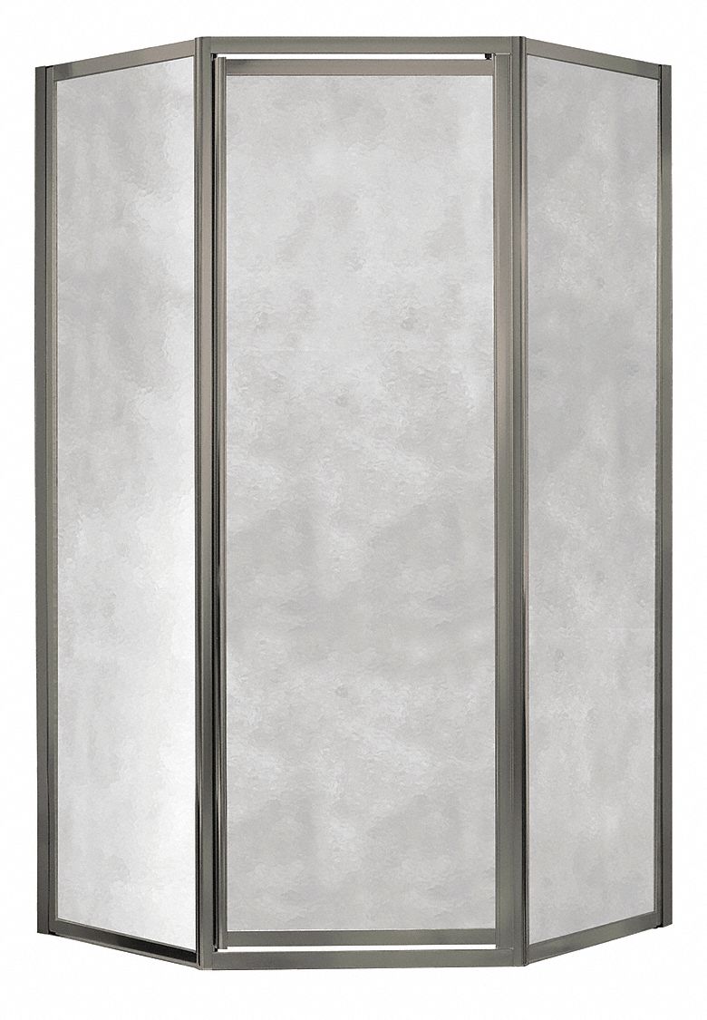 Shower Door: 24 in Max. Door Wd, 18 1/2 in Fixed Panel Wd, 70 in Overall Ht, Framed