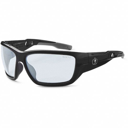 SKULLERZ BY ERGODYNE Safety Glasses: Polarized, Traditional Frame,  Full-Frame, Light Gray, Black